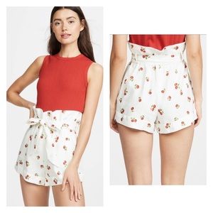 FARM Rio White Cherry Print Shorts